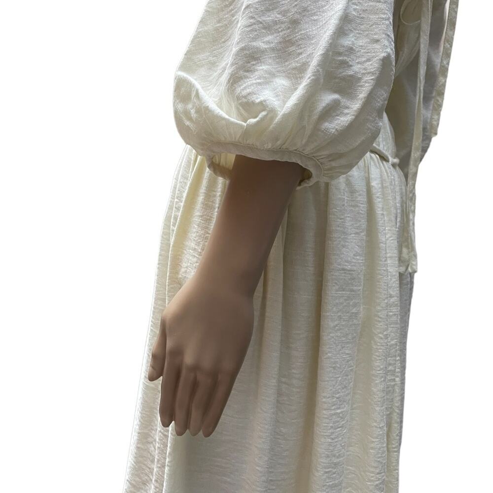 NWT ASOS EDITION Smock Peasant Midi Dress Womens O Cream - Picture 6 of 16